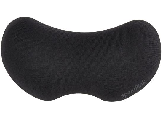Schwarzes ergonomisches Nackenstützkissen zur Entlastung und Unterstützung des Nackens.