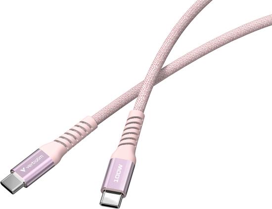 VERBATIM SYNC & Cherger USB C to USB C 100W Magnetic 120 CM - Pink