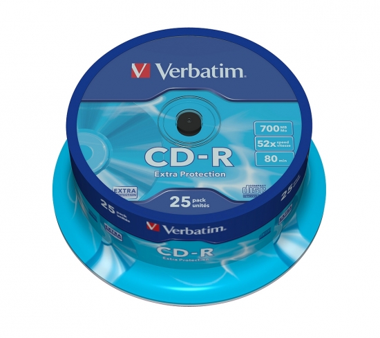 Verbatim CD-R 25er-Pack, 700 MB, 52x Brenngeschwindigkeit, extra Schutz