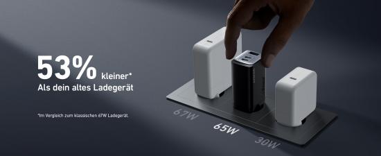 ANKER 735 GaNPrime Wall Charger, 3 Ports, 65W, black