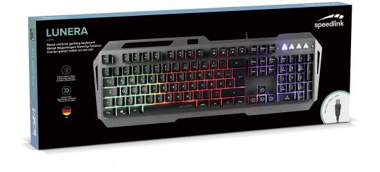 SPEEDLINK LUNERA Metal RGB Rainbow Gaming Keyboard, black - DE layout