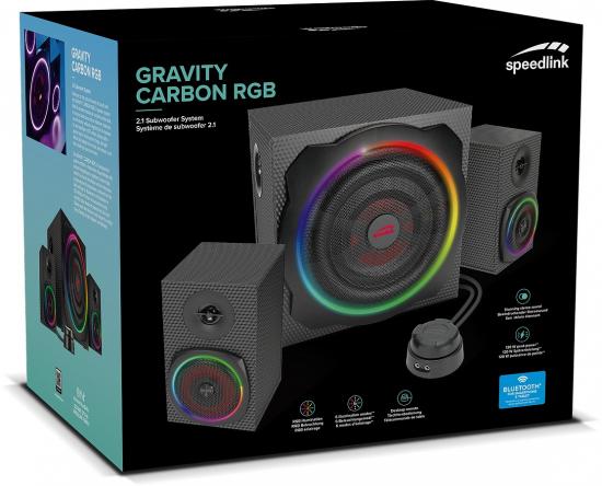 SPEEDLINK GRAVITY CARBON RGB 2.1 Subwoofer System, black