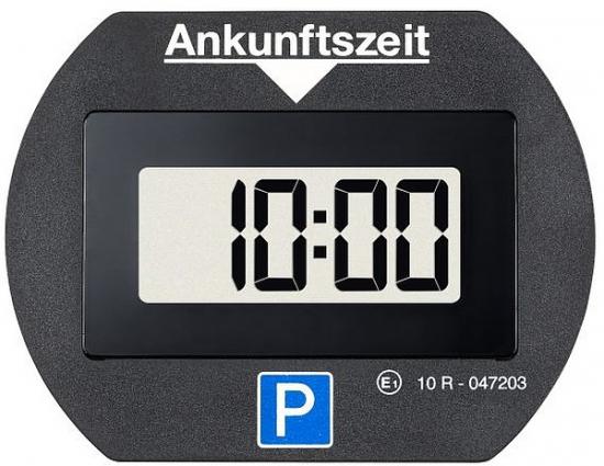 Digitale Parkscheibe zeigt Ankunftszeit 10:00 an