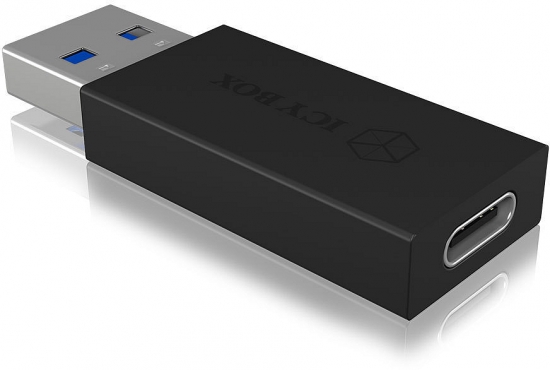 Schwarzer USB-C zu USB-A Adapter für Datenübertragung und Aufladung