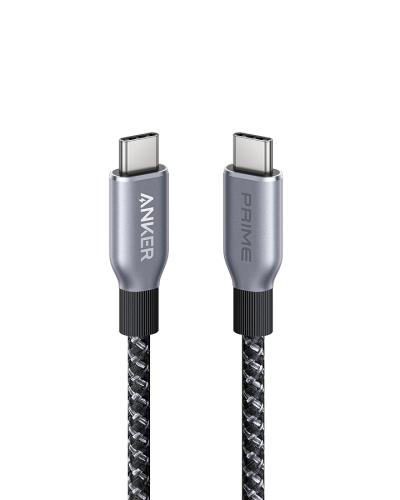 Detailansicht eines robusten USB-C Kabels von Anker und Prime mit geflochtenem Design