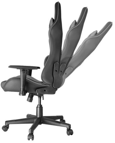 Ergonomischer Bürostuhl in Seitansicht mit drei verstellbaren Rückenlehnpositionen und Rollen