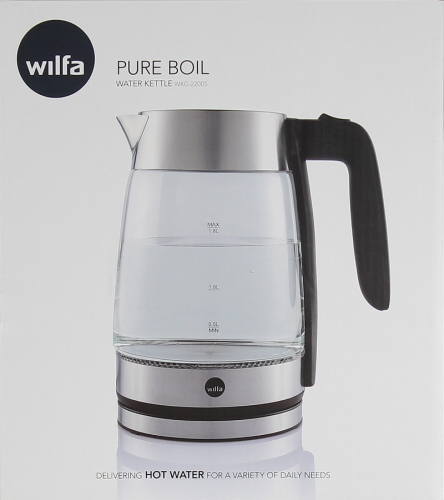 WILFA Wasserkocher PURE BOIL, 2200W, 1.8 Liter, WKG-2200S, silber
