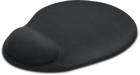 Schwarzes ergonomisches Mauspad mit Handballenauflage für komfortables Arbeiten am Computer