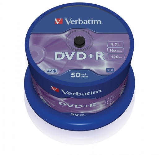 Verbatim 50er Pack DVD+R Rohlinge mit 4,7 GB Kapazität und 16-facher Geschwindigkeit