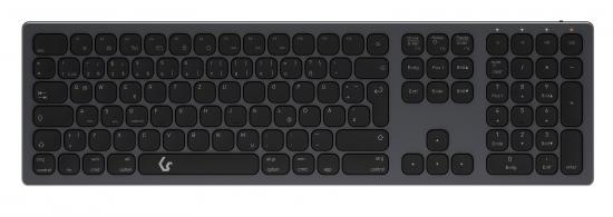 Moderne kabellose mechanische Tastatur mit schlankem Design in Schwarz