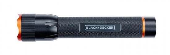 Black+Decker Taschenlampe mit schwarzem und orangem Design für vielseitige Anwendungen