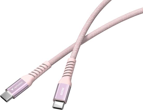 VERBATIM SYNC & Charger USB C to USB C 60W Magnetic 120 CM - Pink