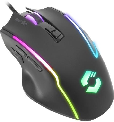 Ergonomische RGB-Gaming-Maus mit leuchtenden LED-Elementen und programmierbaren Tasten