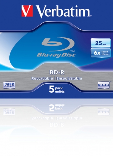 Verbatim Blu-ray Disc BD-R 25 GB 5er-Pack mit Hard Coat