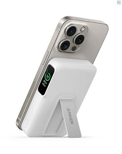Moderne Anker Powerbank mit Smartphone-Halterung und Ladeanzeige