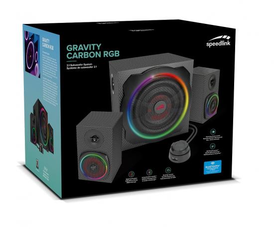 SPEEDLINK GRAVITY CARBON RGB 2.1 Subwoofer System, black