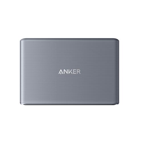 Rückansicht der Anker tragbaren Festplatte im eleganten Aluminiumdesign