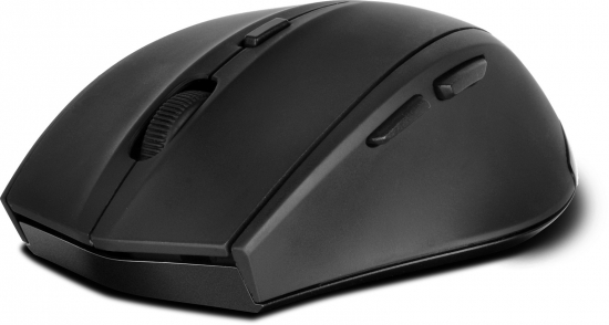 Schwarze kabellose Computermaus mit ergonomischem Design