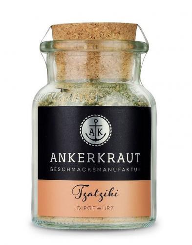 Glas mit Ankerkraut Tzatziki Gewürz und Korkverschluss