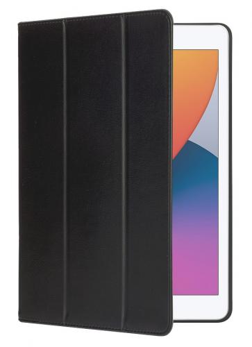 Schwarze Tablet-Hülle mit faltbarem Cover und Sicht auf das Display