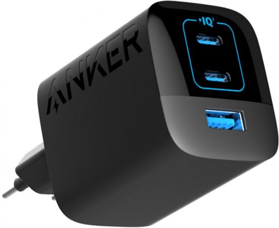Schwarzes Anker USB-Ladegerät mit zwei blauen USB-Anschlüssen