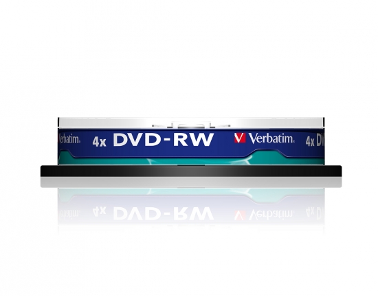10er-Pack Verbatim DVD-RW 4x in Spindelansicht