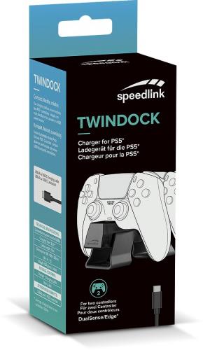 Verpackung der Speedlink Twindock Ladestation für DualSense Controller der PS5