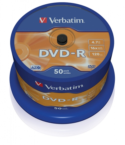 Verbatim DVD-R 50er Pack mit 4.7GB Speicherkapazität und 16x Schreibgeschwindigkeit