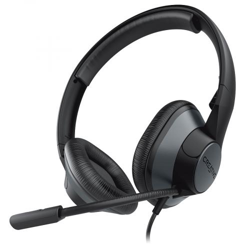 Schwarzes PC-Headset mit Mikrofon für optimalen Klang und Komfort
