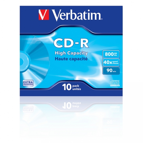 Verbatim CD-R High Capacity 10er Pack mit 800 MB Speicher und 40x Schreibgeschwindigkeit
