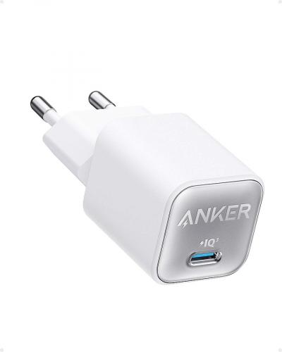Weißes Anker USB-C Ladegerät mit EU-Stecker und PowerIQ 3.0 Technologie für schnelles Aufladen