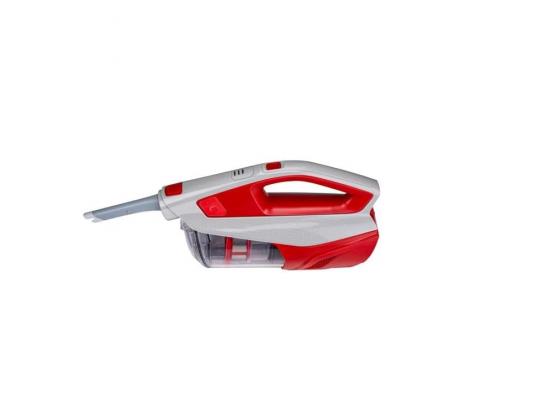 Kabelloser Handstaubsauger, rotes und graues Design, mit schmaler Düse