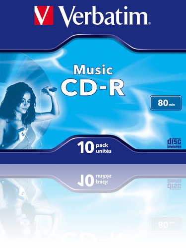 Verbatim Music CD-R Verpackung, 10er Packung, 80 Minuten Speicherkapazität