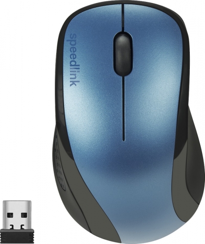 Blaue kabellose optische Maus mit USB-Empfänger für Computer und Laptops