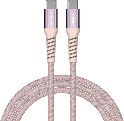 VERBATIM SYNC & Cherger USB C to USB C 100W Magnetic 120 CM - Pink