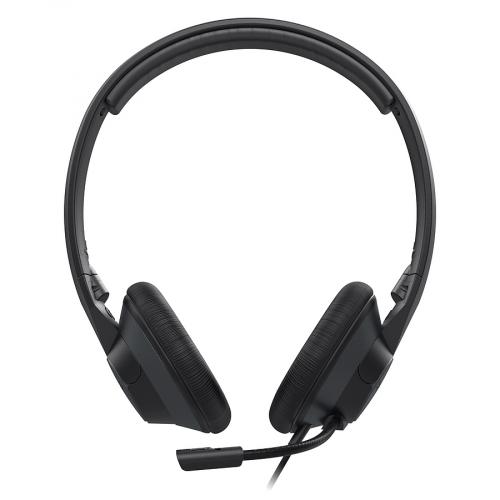 Schwarzes Over-Ear-Headset mit Mikrofonansicht von vorne