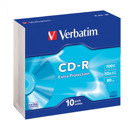 Verbatim CD-R Rohlinge 10er-Pack mit 700MB Speicherkapazität und 52x Schreibgeschwindigkeit