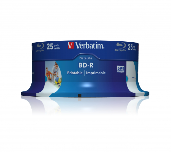 Verbatim BD-R 25er Spindel, bedruckbare Blu-ray Discs mit Hardcoat-Oberfläche