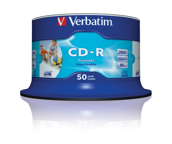 VERBATIM CD-R 700MB 52x 50er Spindel bedruckbar - NO ID