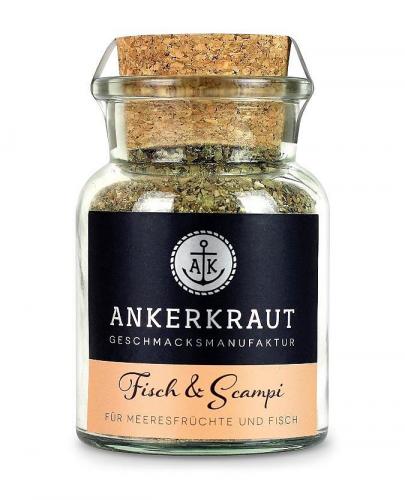 Ankerkraut Fisch & Scampi Gewürzmischung in einem Glasgefäß mit Korkverschluss