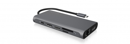 USB-C Hub mit HDMI, USB und Ethernet-Anschlüssen für Laptops