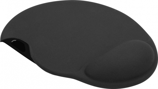 Schwarzes ergonomisches Mauspad mit integrierter Handgelenkstütze aus Gel