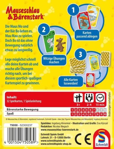 SCHMIDT SPIELE Mauseschlau & Bärenstark, Bewegungs-Mau Mau