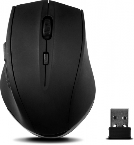 Schwarze ergonomische kabellose Maus mit USB-Empfänger