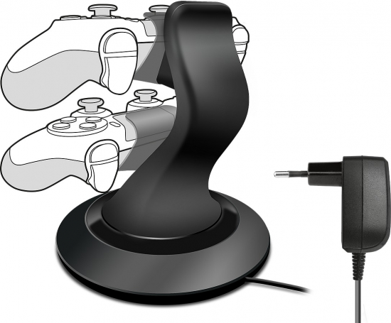 SPEEDLINK TWINDOCK Charging System with A/C Adapter - for PS4, black