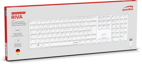 SPEEDLINK RIVA Slim Metal Scissor Keyboard, white - DE Layout