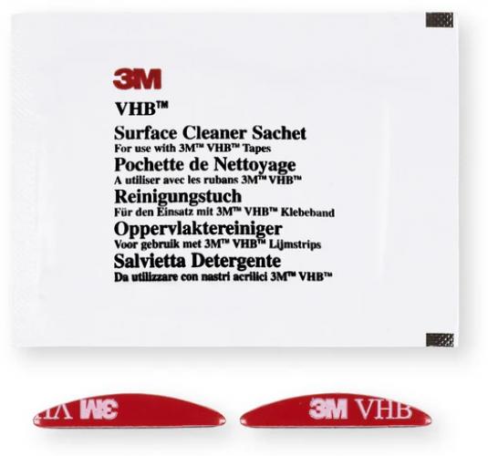 3M VHB Reinigungstuch und Klebeband für den Einsatz auf diversen Oberflächen